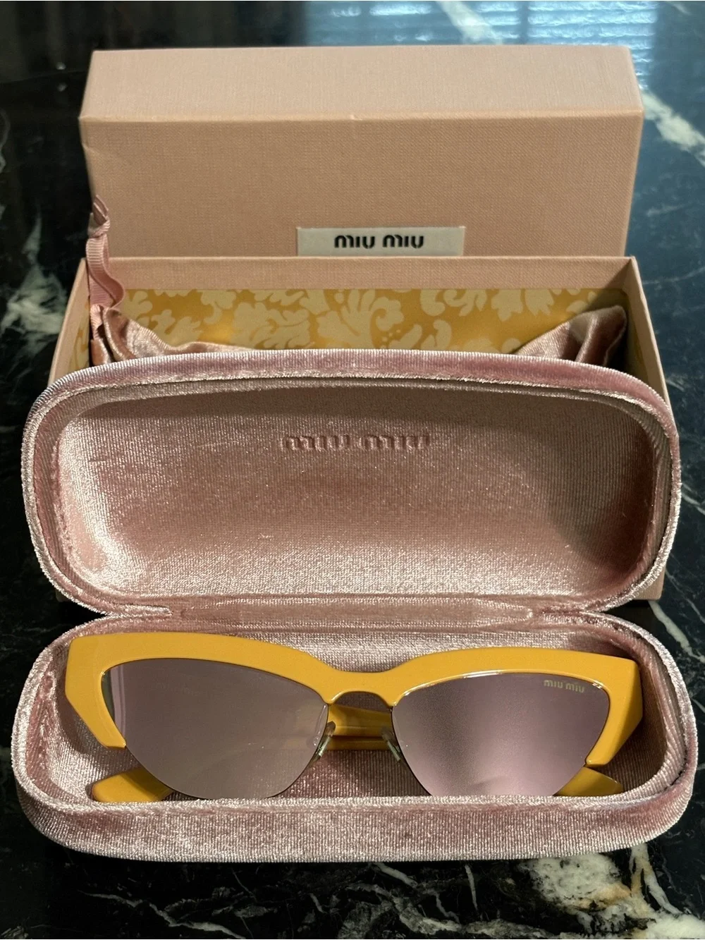 Miu Miu Yellow Cat Eye Sunglasses - MU 04US